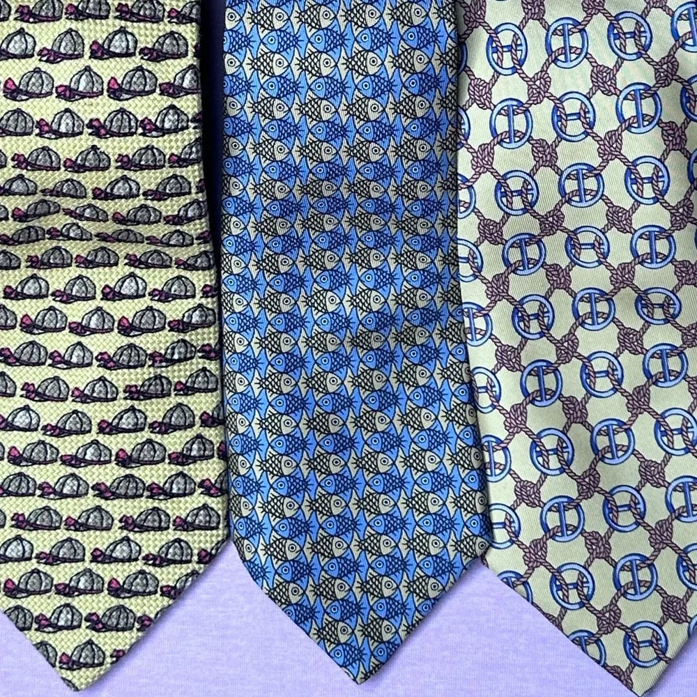 Authentic Hermes 👔4 Piece Tie Bundle 👔 - Picture 2 of 9